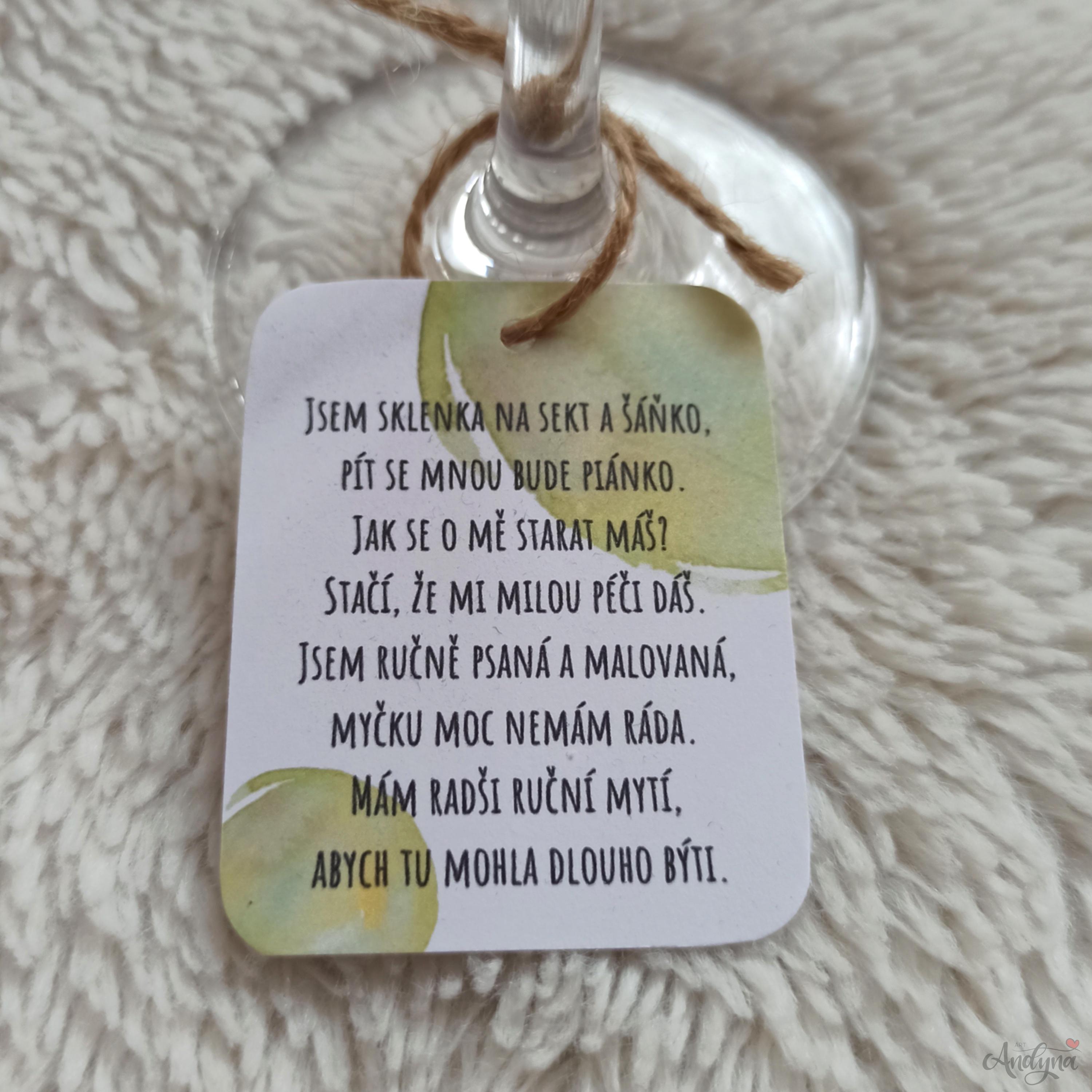 Sklenice na sekt Nečum a dolej!