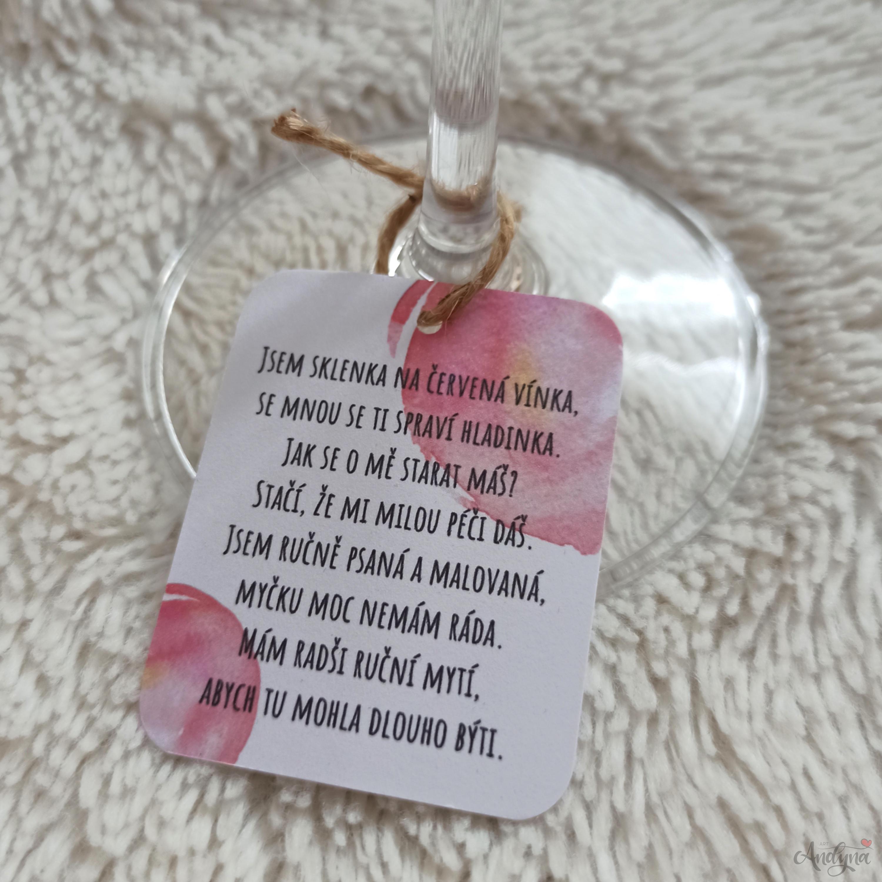 Sklenice na červené víno ...protože být otec... to je srandy kopec!