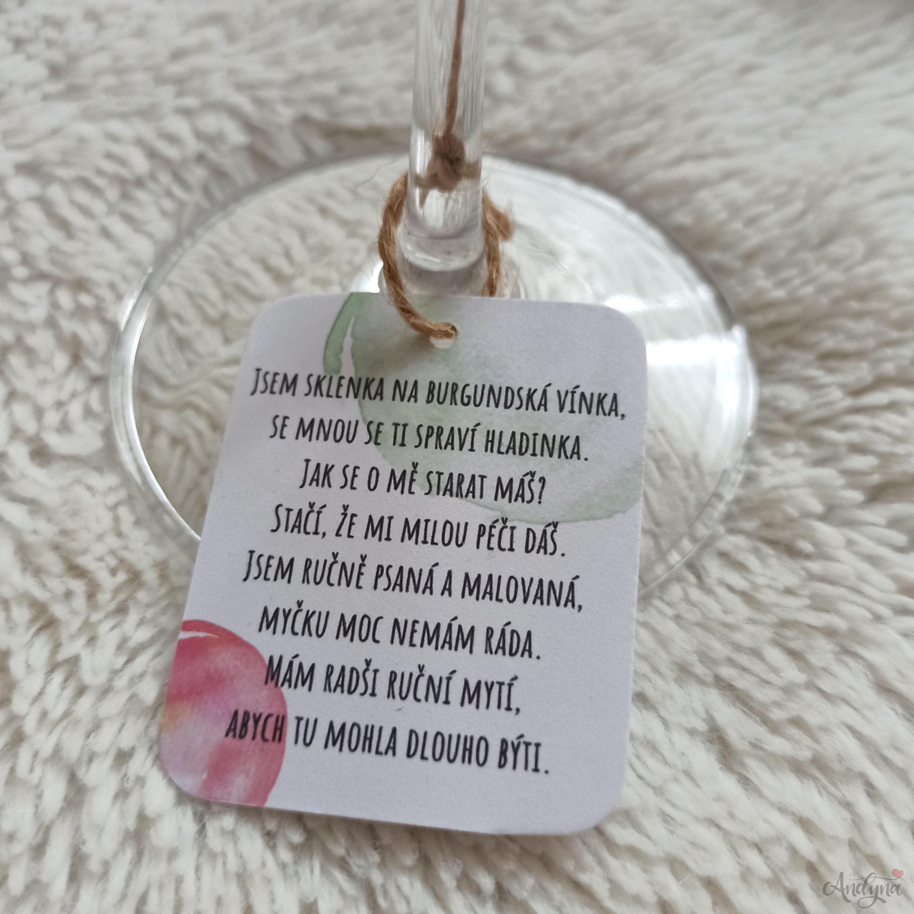 MAXI sklenice na burgundské víno Nejsem šílená, jen trochu jeblá.