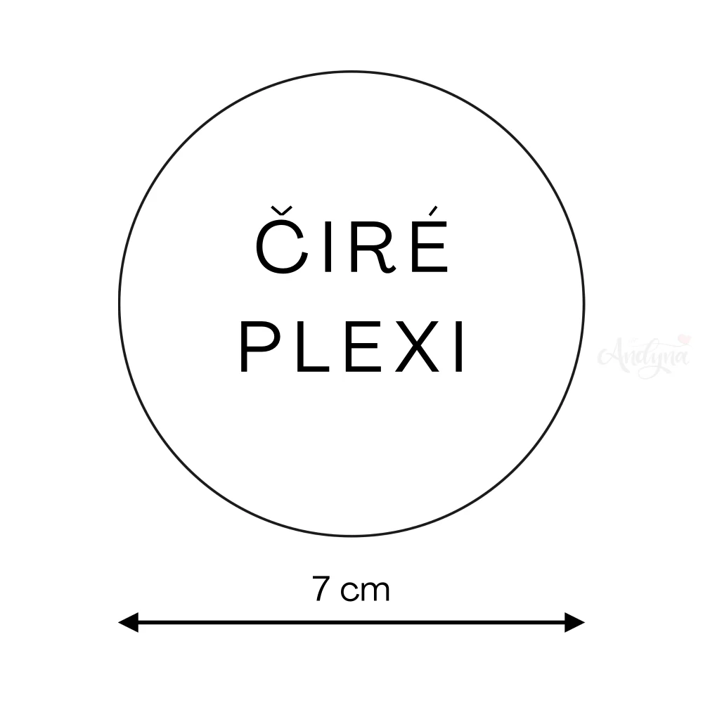 Plexi čiré - kolečko, průměr 7 cm