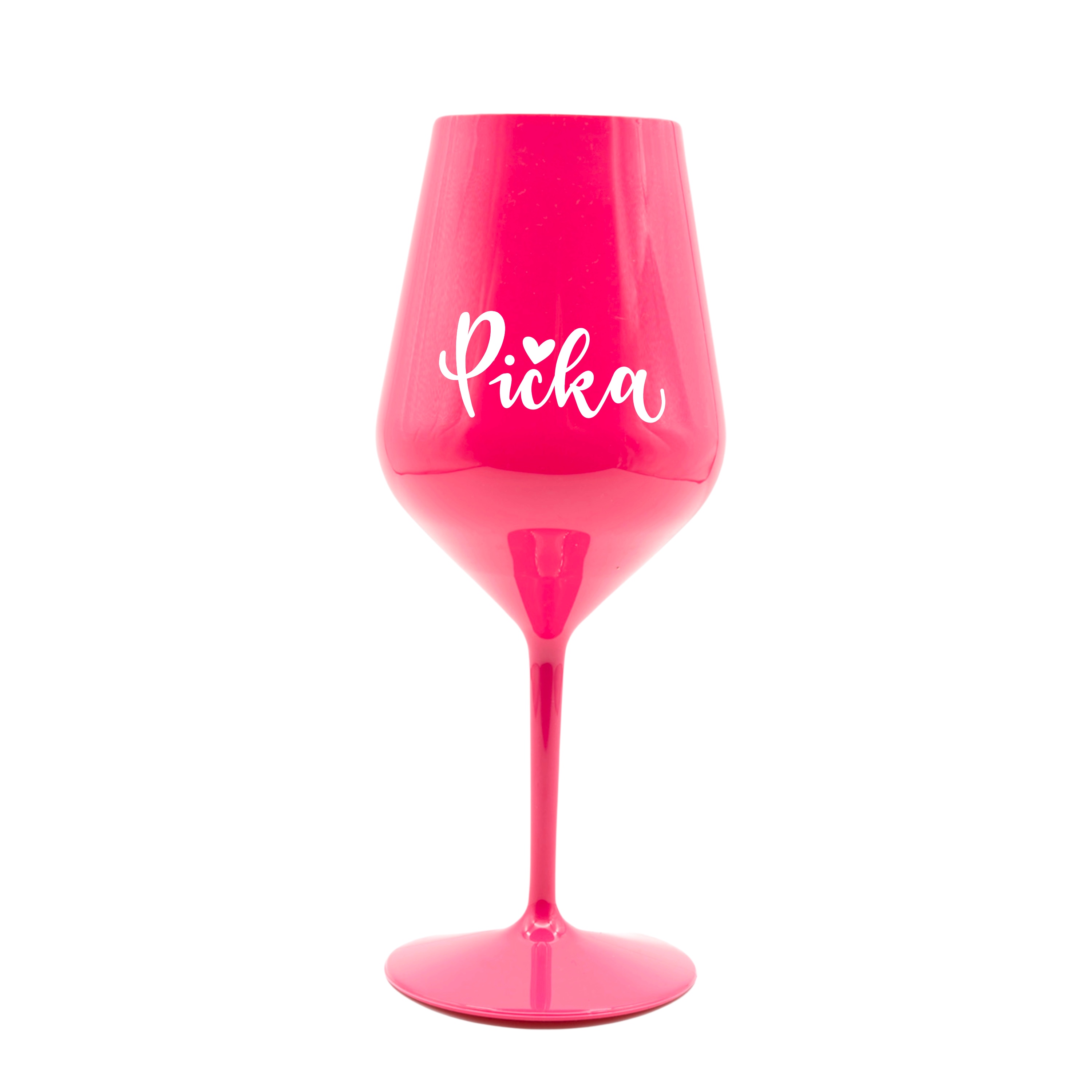 Růžová plastová sklenka na víno - Pička