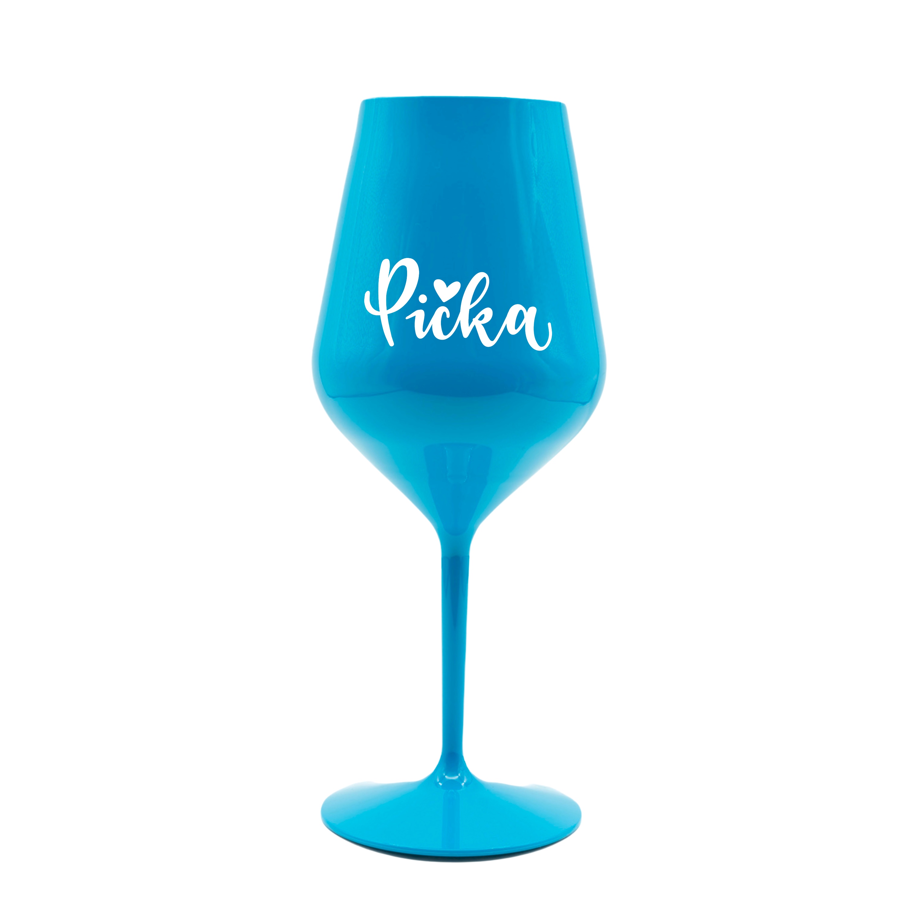 Modrá plastová sklenka na víno - Pička