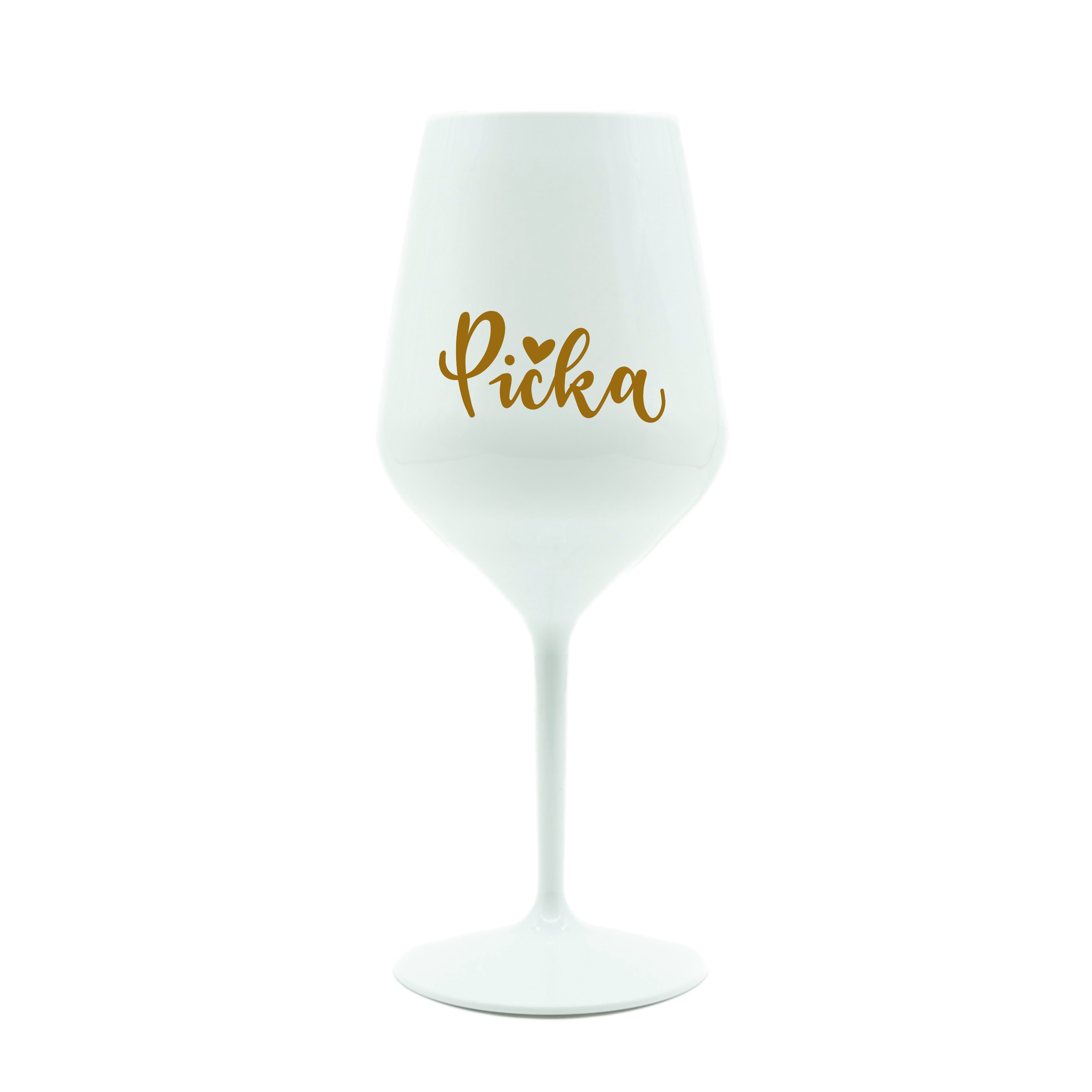Bílá plastová sklenka na víno - Pička