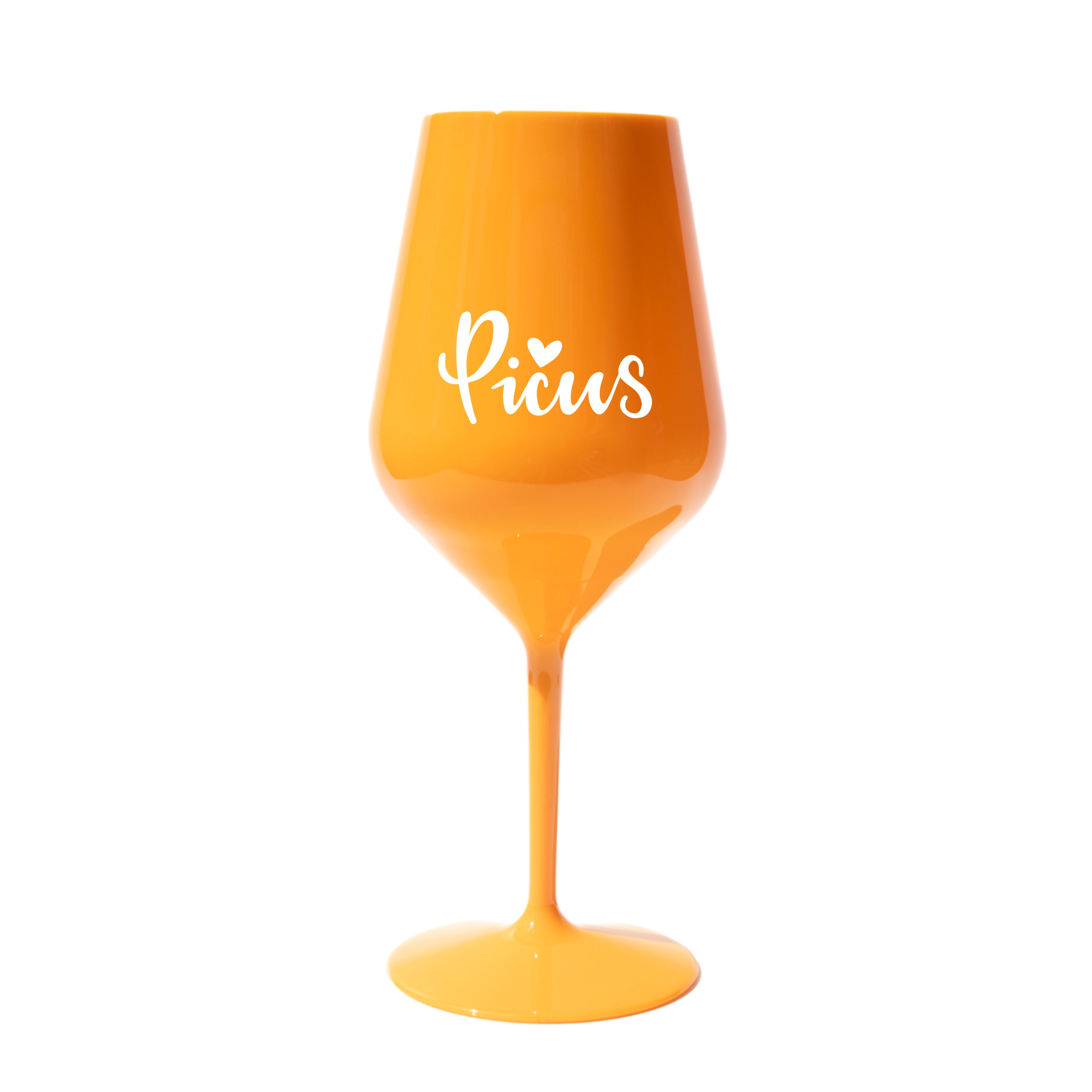 Oranžová plastová sklenka na víno - Pičus