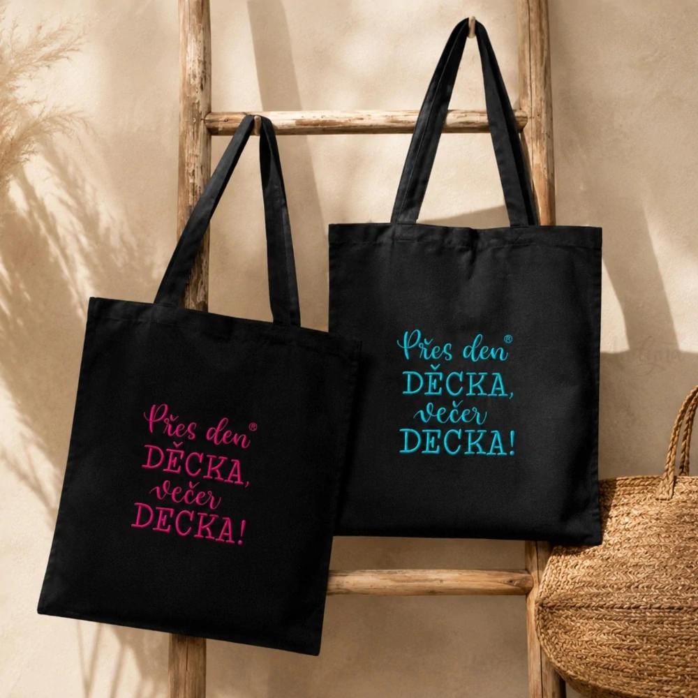 Bavlněná taška Přes den DĚCKA, večer DECKA®