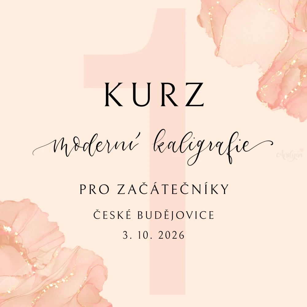 Kurz moderní kaligrafie pro začátečníky, České Budějovice 3. 10. 2026