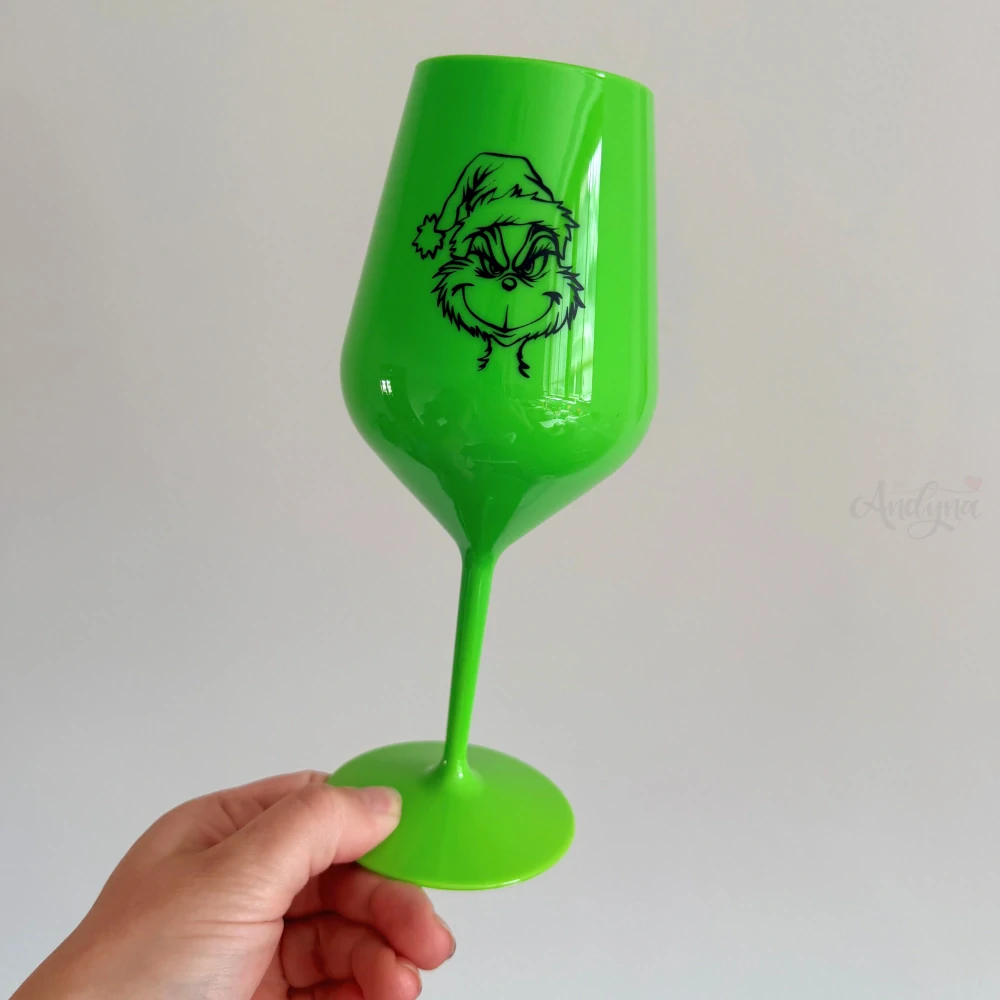 Zelená plastová sklenka na víno - SKŘÍTEK