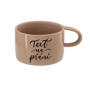 Hrnek hnědá Makronka s textem na přání