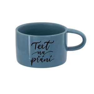 Hrnek modrá Makronka s textem na přání