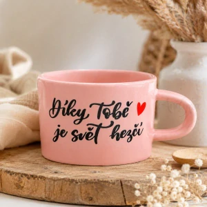 Hrnek makronka Díky Tobě je svět hezčí