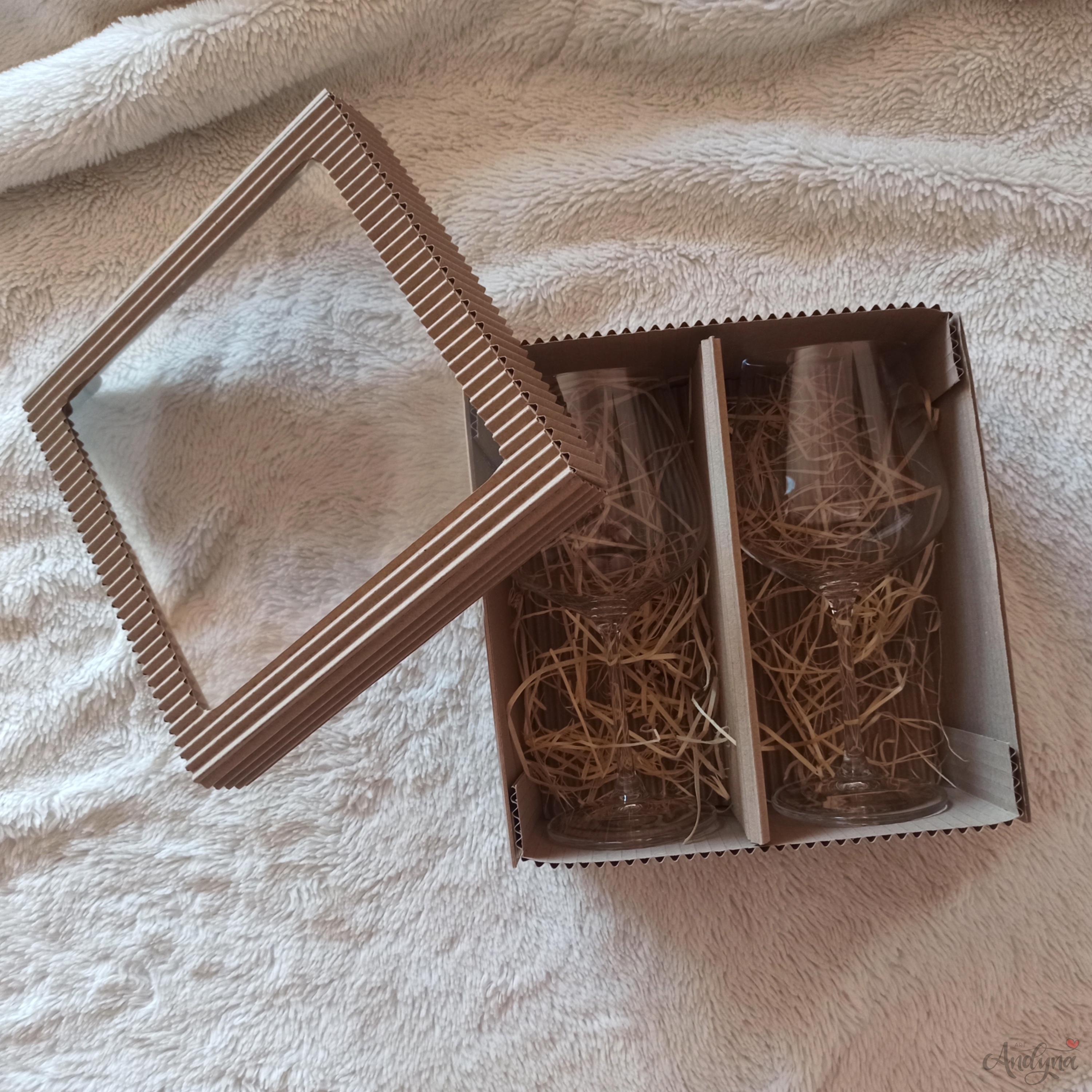 Dárková krabička na dvě MAXI sklenky na burgundské víno - SADA