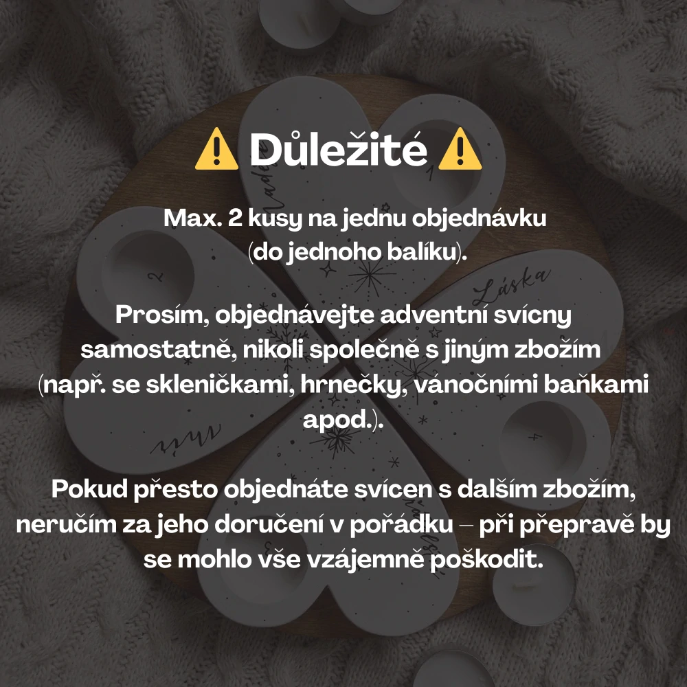 Adventní svícen - srdíčka