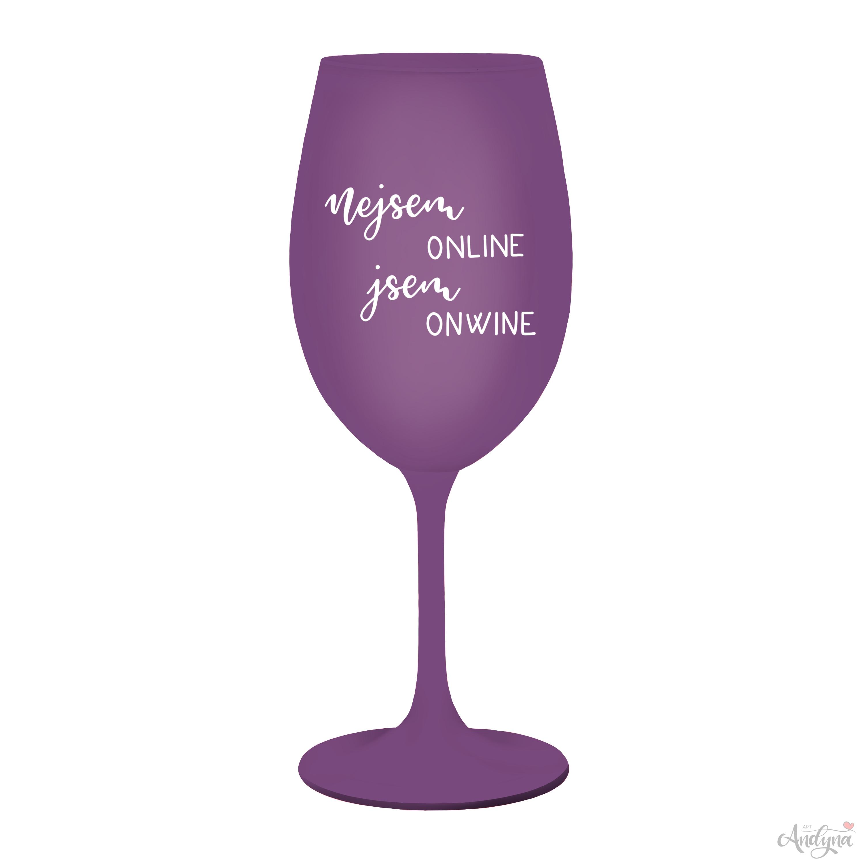 Fialová Kolorka Nejsem ONLINE jsem ONWINE