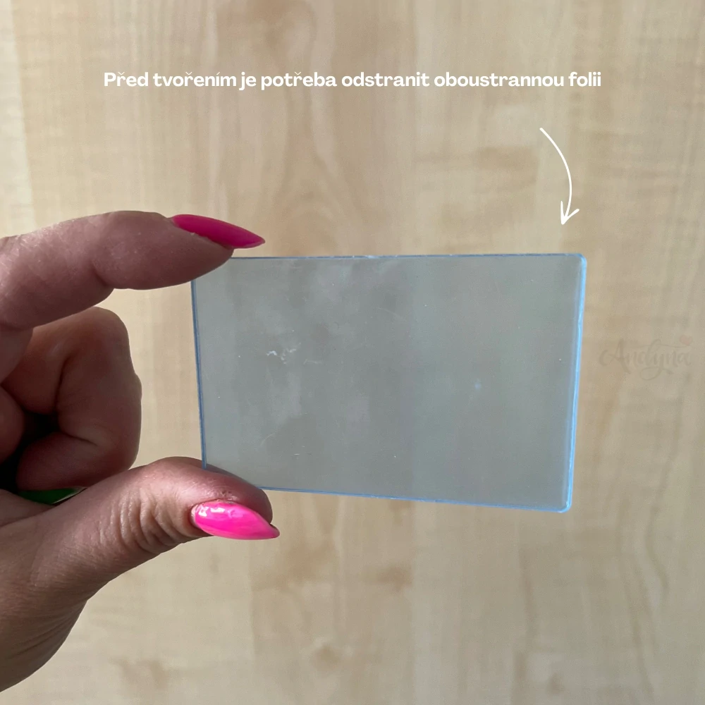Plexi čiré - obdélník, rozměr 8 x 5 cm