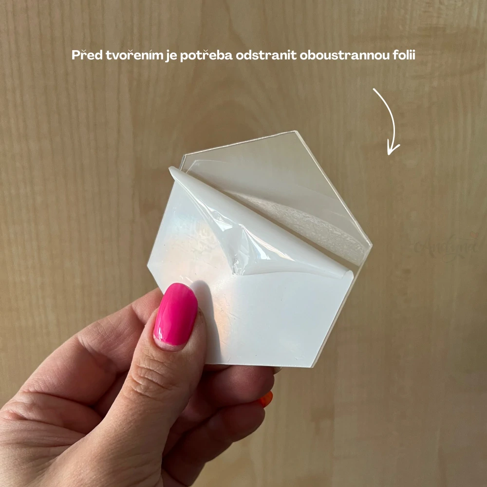 Plexi čiré - hexagon, rozměr 8 x 6,9 cm