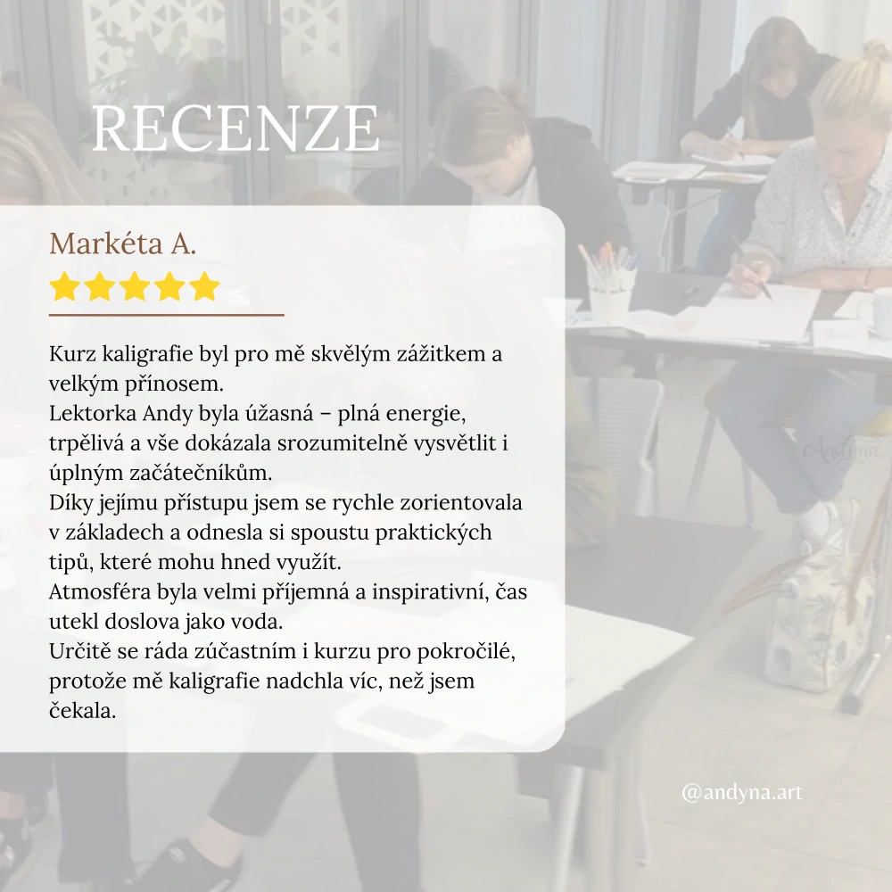 Kurz moderní kaligrafie pro začátečníky, České Budějovice 3. 10. 2026