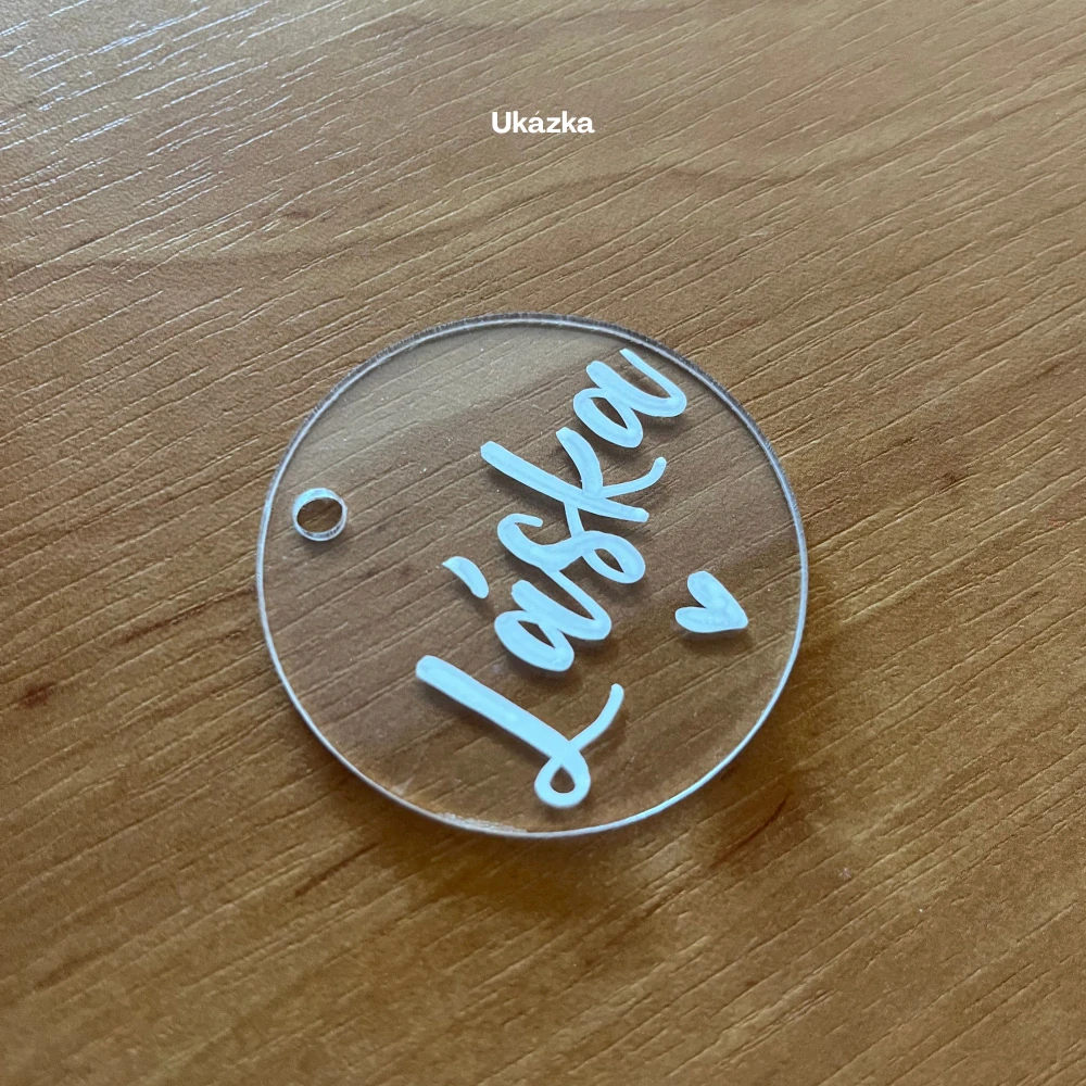Plexi čiré - kolečko s otvorem, průměr 5 cm